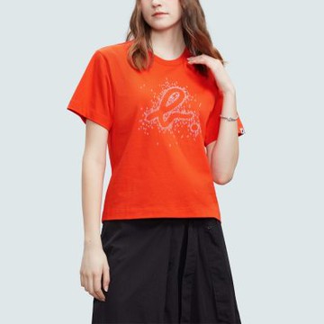 agnes b.Sport b. 女裝 b logo印花T恤(橘色)