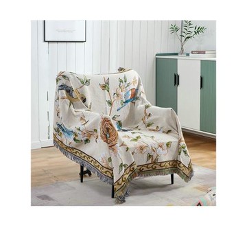 外貿高檔沙發墊休閑毯棉線毯奶油風沙發毯高級感沙發罩巾床毯蓋毯