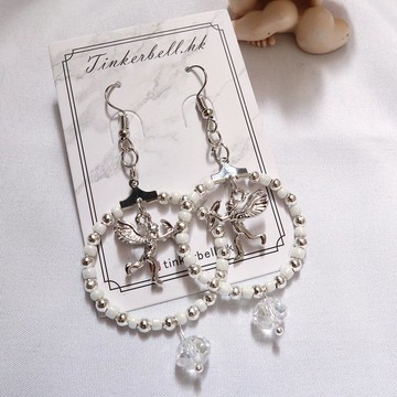 【氣質系列】銀色小天使 邱比特 防敏感耳環