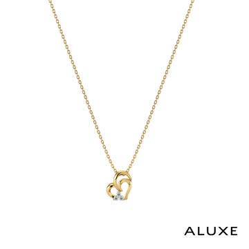 ALUXE亞立詩 Shine系列10K 0.04克拉愛心鑽石項鍊