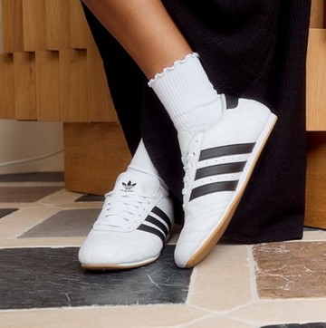 ADIDAS 休閒鞋 TAEKWONDO LACE W 白黑 皮革 復古 跆拳道鞋 女 JS1194