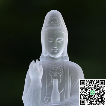 琉璃凈瓶坐蓮觀音菩薩佛像擺件居家客廳佛堂寺廟桌面供奉觀世音