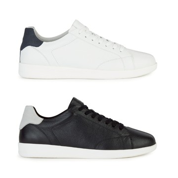 【GEOX】男鞋 運動鞋 白/黑  RESPIRA™輕量透氣防潑水低筒休閒鞋 2色