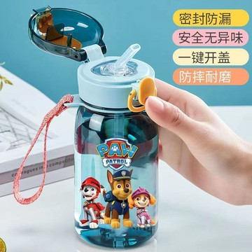 【臺灣-出貨】 兒童水杯 汪汪隊 兒童水杯 幼兒園小學生男女童水杯夏季耐摔塑料吸管杯子