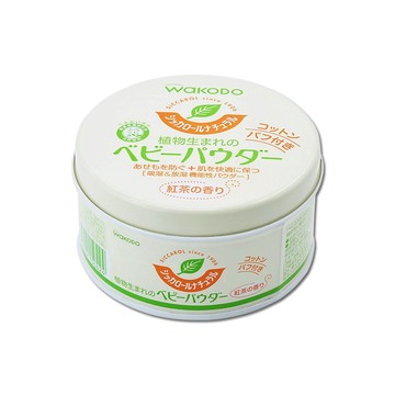 WAKODO 日本玉米澱粉植萃滋潤吸濕爽身粉-紅茶香120g/罐(每罐內附粉撲1入)