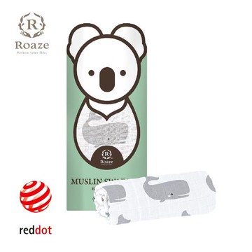 【Roaze 柔仕】 棉柔包巾毯-高尾灰鯨
