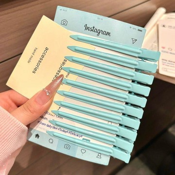 旗艦優品🌹夏季清涼海巖藍無孔底夾時尚潮流化妝夾百搭洗臉化妝劉海側邊髮夾HGR