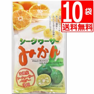 沖縄県産シークワーサー使用　シークワーサーみかん　80g×10袋　送料無料　沖縄美健販売　塩トマトシリーズ　ドライみかん