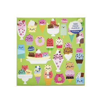 mudpuppy 拼圖 500片 促進腦部發展 手眼協調 手部肌肉訓練 環保材質  貓咪咖啡館  1組