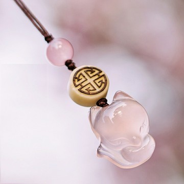 【巴黎精品】現貨+預購 手機掛飾吊飾鑰匙圈平安擋煞防小人轉運淨化招財開運-玉髓萌狐招桃花狐狸10款a1ey42