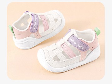 【NikoKids】軟底小童鞋/小童涼鞋/學步涼鞋/粉紫(NK602)