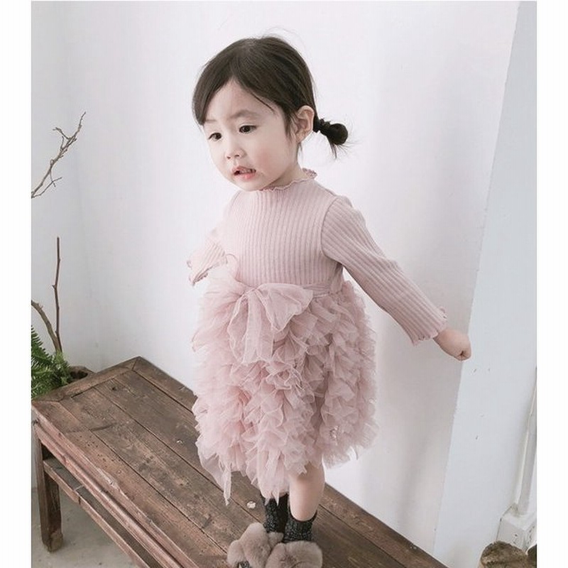 子供服 ワンピース 結婚式 発表会 ピンク グレー ホワイト パーティドレス 七五三 女の子用 子供用ドレス 90 100 110 1 130cm 長袖 秋冬用 通販 Lineポイント最大0 5 Get Lineショッピング