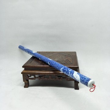 清乾隆時期青花山水樂器笛 民間收藏品 古樂器瓷器擺件 古董古玩1入