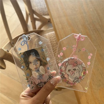 🔥臺灣出貨🔥原創御守透明袋PVC卡套3寸小卡收納袋袋吧唧套展示掛件御守祝福袋