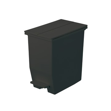 日本RISU SOLOW日本製腳踏式對開蓋分類垃圾桶-20L-2色可選雅痞黑