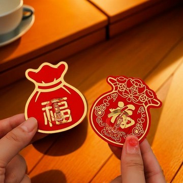 【天天】掛鉤新年福字紅色喜慶小掛鉤強力粘膠免打孔掛中國結燈籠承重粘鉤