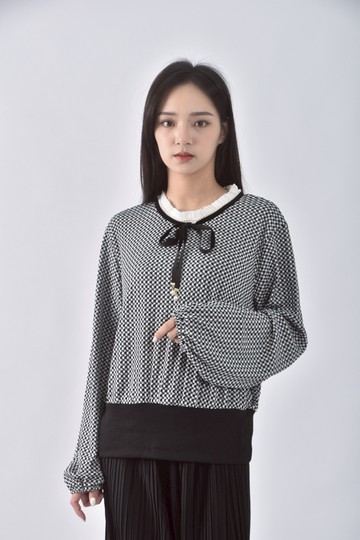 加購優惠(M) wear棉質千島紋黑色長袖上衣