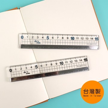 台灣製 珠友 DO-10010 壓克力鐵邊尺/鐵邊尺/切割尺/直尺/測量/透明/文具用品-15cm 好好逛文具小舖