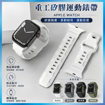 重工矽膠錶帶 適用 Apple Watch Ultra S12 11 10 9 8 SE 機械風 運動防摔寬版 台灣出貨