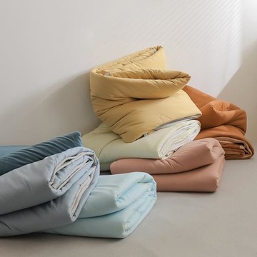 雙拼全棉針織棉純色夏被薄被子 簡約純色夏涼被 可水洗空調被裸睡