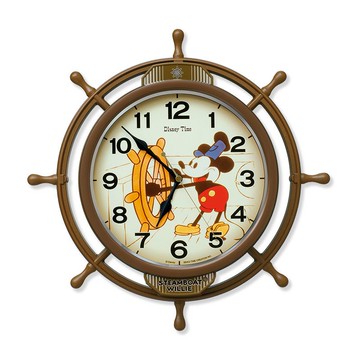現貨 日本 SEIKO 迪士尼 米奇 掛鐘 FW583A 時鐘 擺鐘 船舵造型 蒸汽船威利 蒸氣船 米老鼠 復古