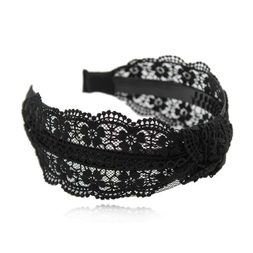 黑色寬邊蕾絲發箍女遮白發的頭飾遮蓋神器夏季薄款頭箍壓發卡夏天