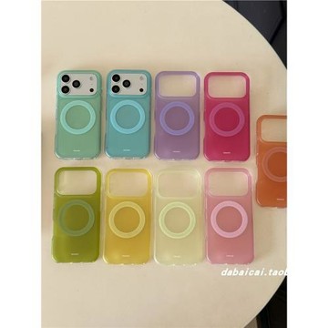 小清新純色磨砂磁吸適用蘋果17promax手機殼iphone16新款15女全包防摔16pro簡約15pro網紅17創意保護套簡約男