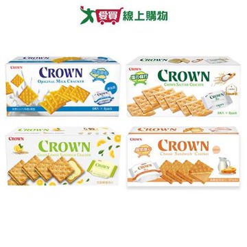 CROWN蘇打餅乾系列(營養餅乾/蘇打餅乾/檸檬夾心/起司夾心)(125-200g/【愛買】