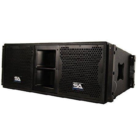 Seismic Audio SALA-210-PKG1 Four Passive 2x10 Line Array Speakers with Dual Compression Drivers PA DJ Band Live Sound