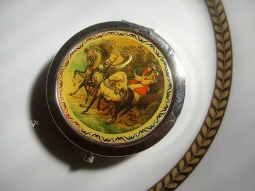 【老時光 OLD-TIME】早期二手歐洲風格隨身鏡盒