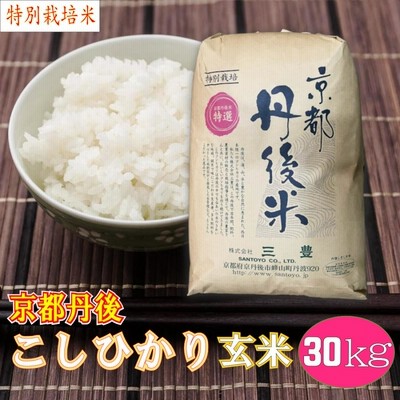 減農薬新米 玄米 30kg 京都 丹後 コシヒカリ 送料無料 減農薬米 - 米