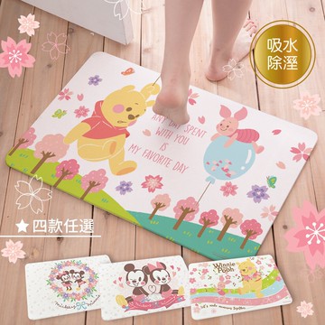 迪士尼櫻花系列 珪藻土吸水地墊60*39