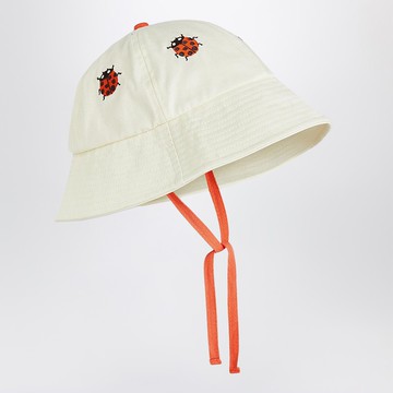 White hat with ladybugs