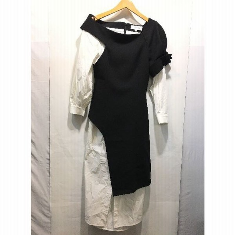 経堂 エンフォルド Enfold 切替 シャツ ワンピース ブラック ホワイト サイズ36 レディース 通販 Lineポイント最大0 5 Get Lineショッピング