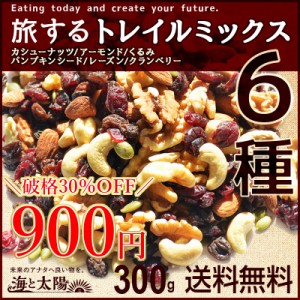 ＜旅するトレイルミックス 300ｇ＞ （ カシューナッツ アーモンド くるみ かぼちゃの種 クランベリー レーズン ）送