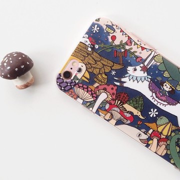 會飛的兔子夢幻蘑菇園全包耐摔軟殼保護套//iphone7蘑菇/可客製