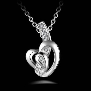 現貨+預購 925純銀項鍊 吊墜-韓版流行心形風格母親節生日情人節禮物女配件73ad44【獨家進口】【米蘭精品】
