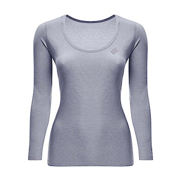 【GoHiking】女遠紅外線天絲抗菌大圓領發熱衣