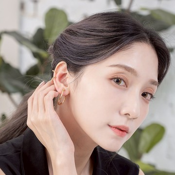 曲線時尚單圈耳夾-B20013