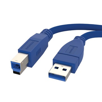 POLYWELL USB3.0 Type-A公對B公高速傳輸線 3A 5Gbps PW15-W45-V002  25cm  藍色  1個