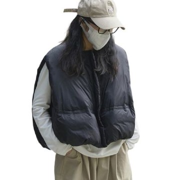 [米蘭精品] 現貨+預購 頂級真羽絨背心90%鴨絨羽絨衣秋冬保暖上衣大碼休閒女裝-韓版南瓜女外套2色74mw15