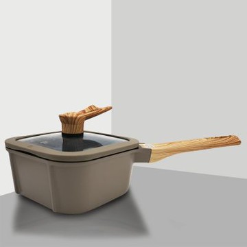 SUTTO方形四角深型不沾平底鍋-20cm-附蓋-1支