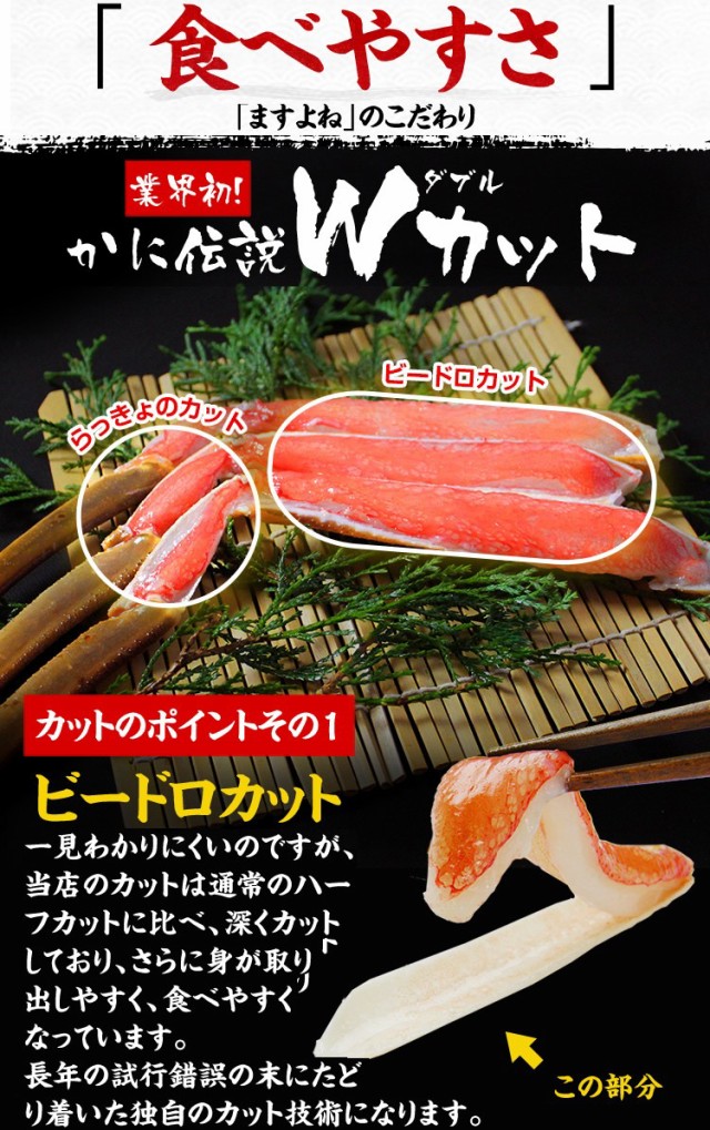 かに カニ ズワイガニ 蟹 お刺身OK 殻Wカット生ずわいカニ500g 総重量700g 1〜2人前 かにしゃぶ 同梱不可