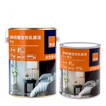 (組合) 特力屋 淨味防霉全效乳膠漆特白 含一桶 5L+一桶 1L