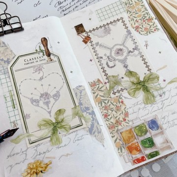 蝴蝶結 少女の楽しみ集 PET 和紙膠帶 10米卷 貝殼光 台灣製