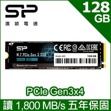 SP廣穎 P34A60 128GB NVMe Gen3x4 PCIe SSD 固態硬碟