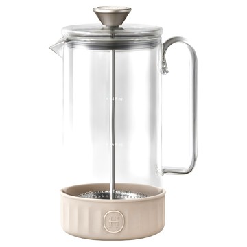 HYDY 法式濾壓壺 960ml 高硼矽玻璃壺體 18/8不鏽鋼濾壓材質 食品級矽膠 (耐熱220°C)  尤加利  1個