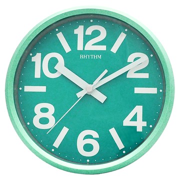 RHYTHM 日本麗聲時計 簡約亮采座掛鐘  清新草綠