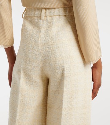 Gucci Checked cotton-blend tweed wide-leg pants