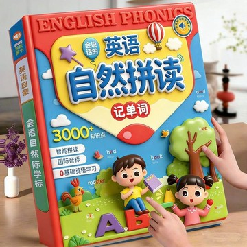 🌸賣家嚴選🌸英語自然拼讀 記單詞一本通 有聲書 入門學英語 啓蒙點讀發聲書 音標書 会说话的英语拼读书 儿童节礼物